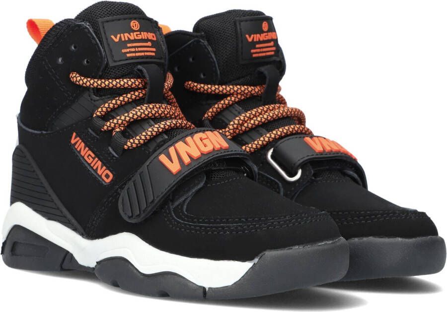 VINGINO Raoul Mid leren sneakers zwart Jongens Leer Meerkleurig 30