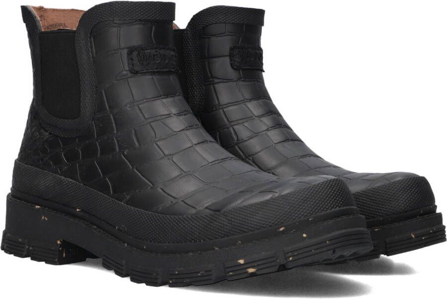 WODEN Zwarte Laarzen Liv Croco Waterproof