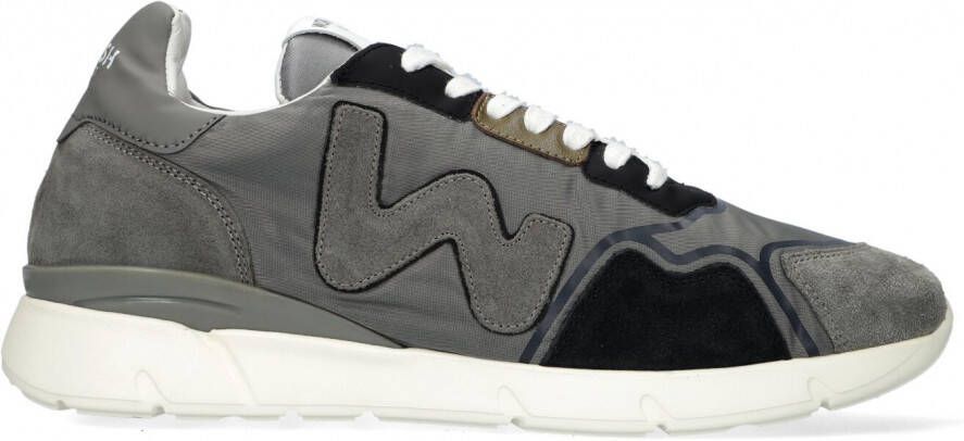 Womsh Grijze Lage Sneaker Runny Nylon Suède Gray Heren