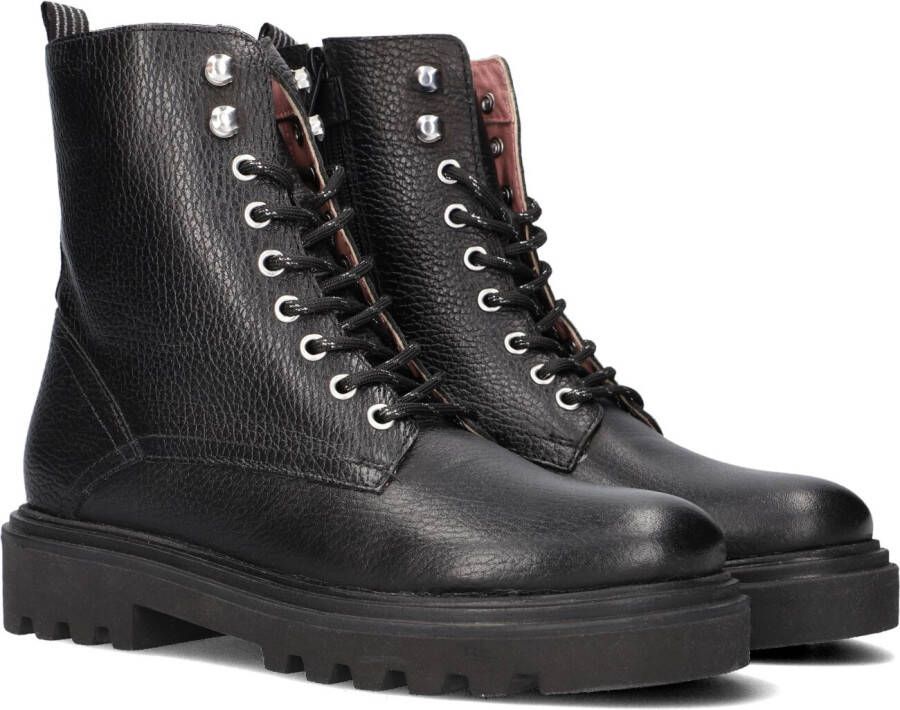 Wysh Tyra Veterboots Laarzen Met Veters Meisjes Zwart