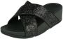 Fit Flop Lulu glitter slides X02 339 black glitte Zwart - Thumbnail 4