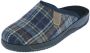 Rohde Heren Pantoffel Muil 2781-56 Blauw Geruit - Thumbnail 3