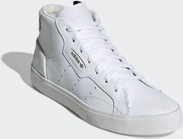 Adidas originals sleek mid top shop sneakers in white and gray