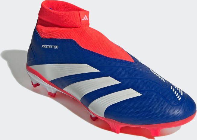 Adidas Predator League Laceless FG Lucid Blue Cloud White Solar Red- Lucid Blue Cloud White Solar Red