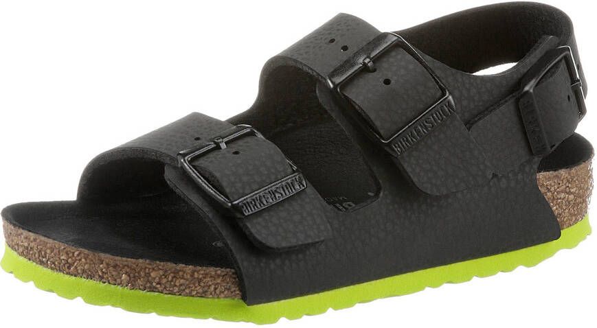 Birkenstock Sandalen Milano kids met contrastkleurige loopzool