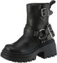 Buffalo Bikerboots BRAVR BIKER LO biker enkellaars plateaustiefelette blokhak met decoratieve gespen - Thumbnail 2