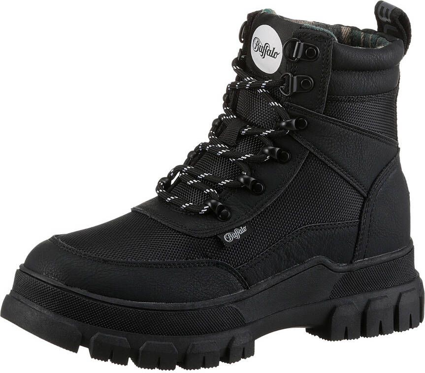 Buffalo Veterschoenen NOVA COM VEGAN enkellaars high top sneaker plateau hak met memory foam