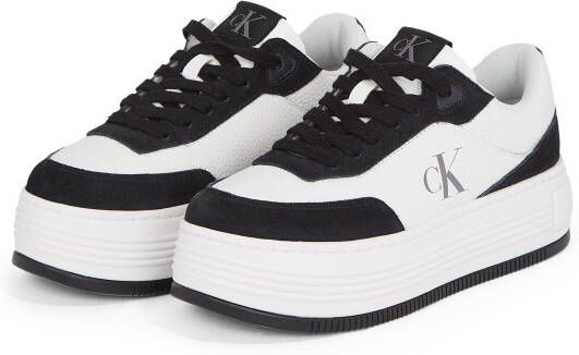 Calvin Klein Plateausneakers BOLD FLATF LOW LACE TUMB LTH veterschoenen lage schoen vrijetijdsschoen met zij ck-logo