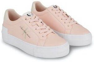 Calvin Klein Plateausneakers BOLD VULC FLATF LOW LACE LTH ML met logo-opdrukken vrijetijdsschoen halfhoge schoen veterschoen