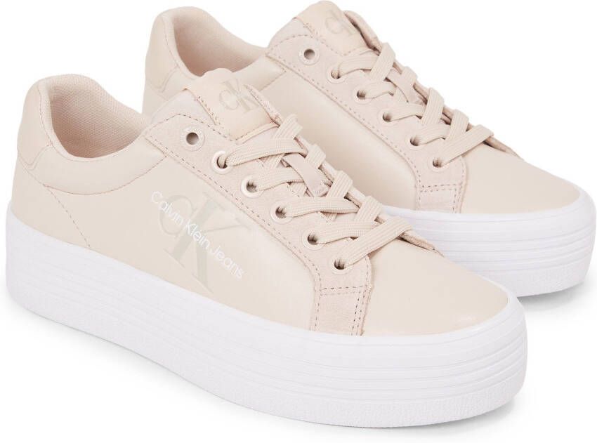 Calvin Klein Plateausneakers BOLD VULC FLATF LOW MIX ML MTR met zachte schacht vrijetijdsschoen halfhoge schoen veterschoen