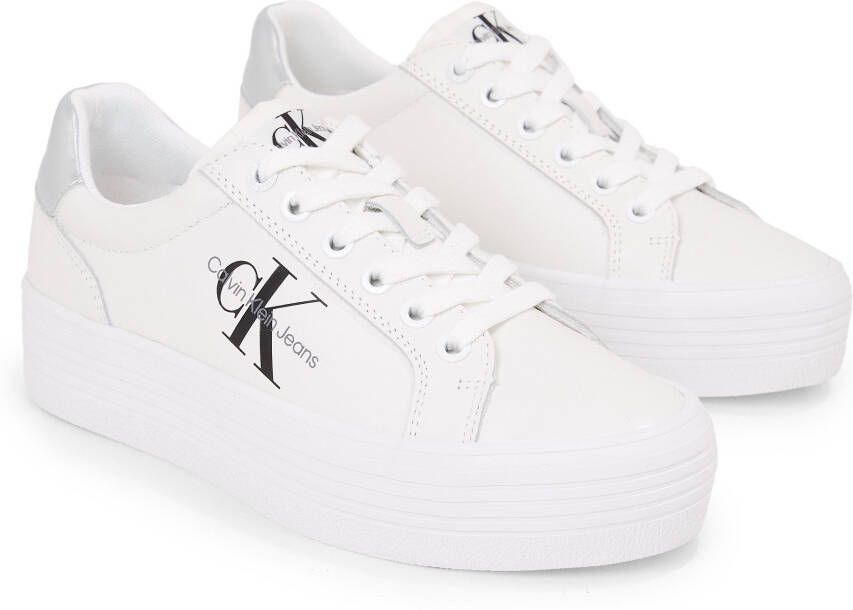 Calvin Klein Plateausneakers VULC FLATFORM LACEUP LTH vrijetijdsschoen halve schoen veterschoen met gepolsterde schacht