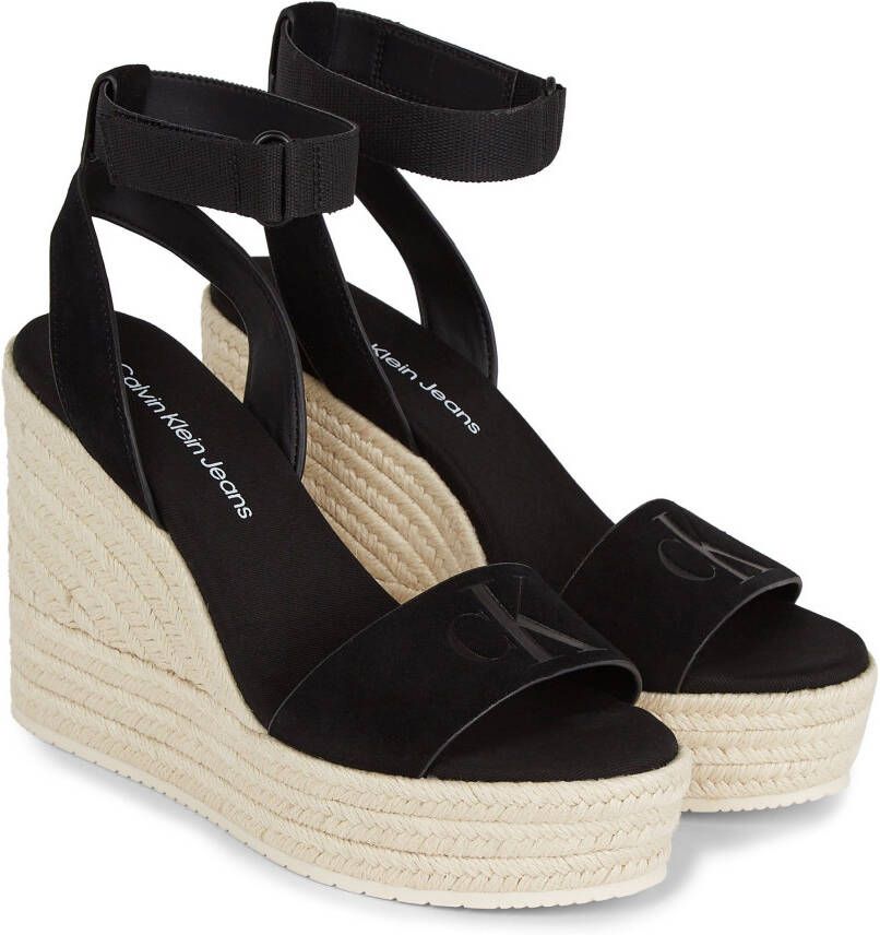 Calvin Klein Sleehaksandaaltjes WEDGE SANDAL SU MG BTW zomerschoen sandaal keilhak met klittenbandjes