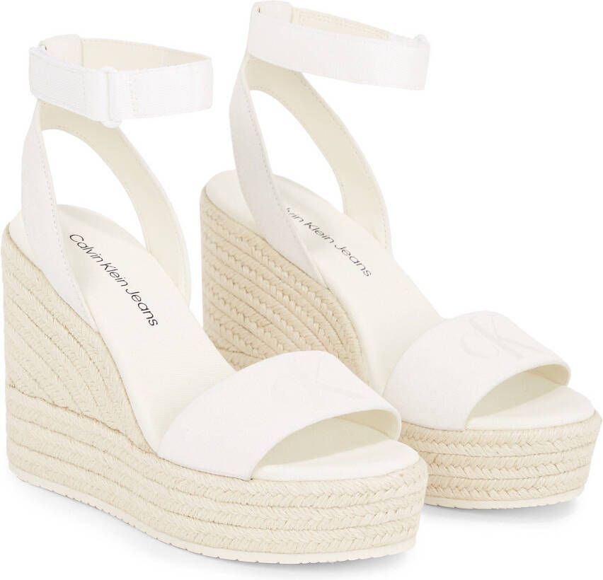 Calvin Klein Sleehaksandaaltjes WEDGE SANDAL SU MG BTW zomerschoen sandaal keilhak met klittenbandjes