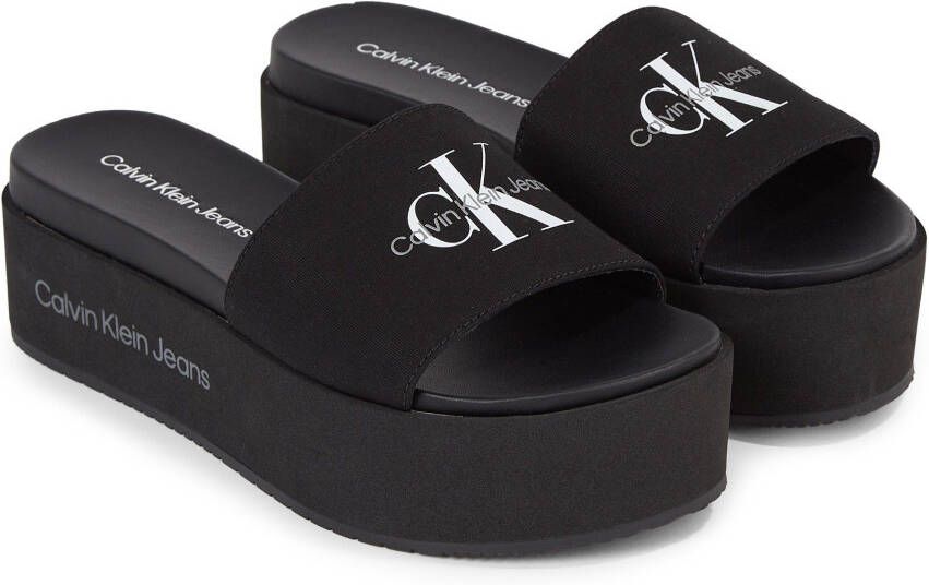 Calvin Klein Jeans Slippers met plateauzool - Foto 2