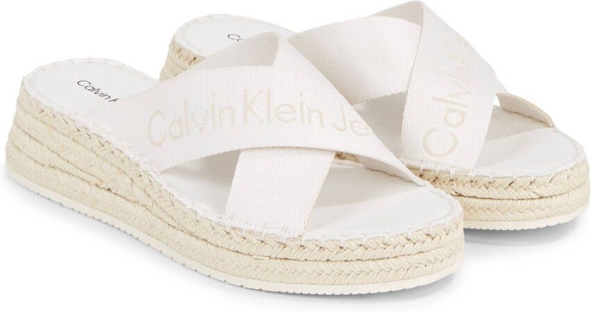 Calvin Klein Jeans Slippers met plateauzool