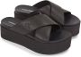 Calvin Klein Jeans Zwarte Cross Flatform Slippers Black Dames - Thumbnail 3