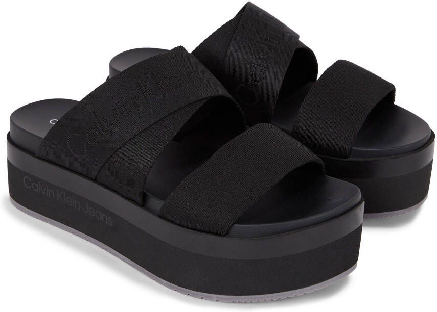 Calvin Klein Slippers FLATFORM SANDAL WEBBING IN MR