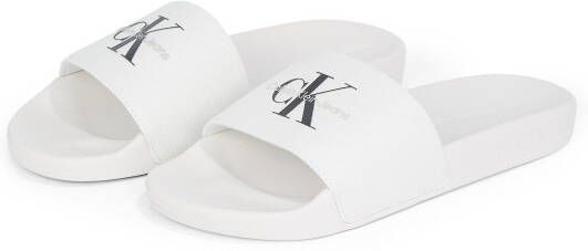 Calvin Klein Slippers SLIDE MONOGRAM WMNS badschoen slippers zomerpantolette strandschoen om in te stappen