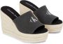 Calvin Klein Zwarte Sandalen Elegant Veelzijdig Minimalistisch Black Dames - Thumbnail 2