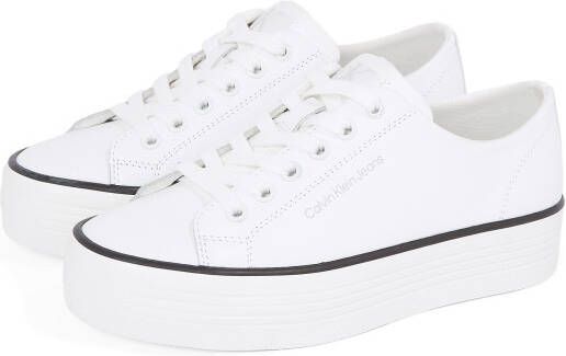 Calvin Klein Sneakers BOLD VULC FLATF LOW LTH IN lage schoen veterschoen freizeitschoen met ck-logo op de hak