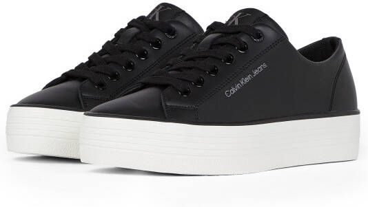 Calvin Klein Sneakers BOLD VULC FLATF LOW LTH IN lage schoen veterschoen vrijetijdsschoen met ck-logo op de hak