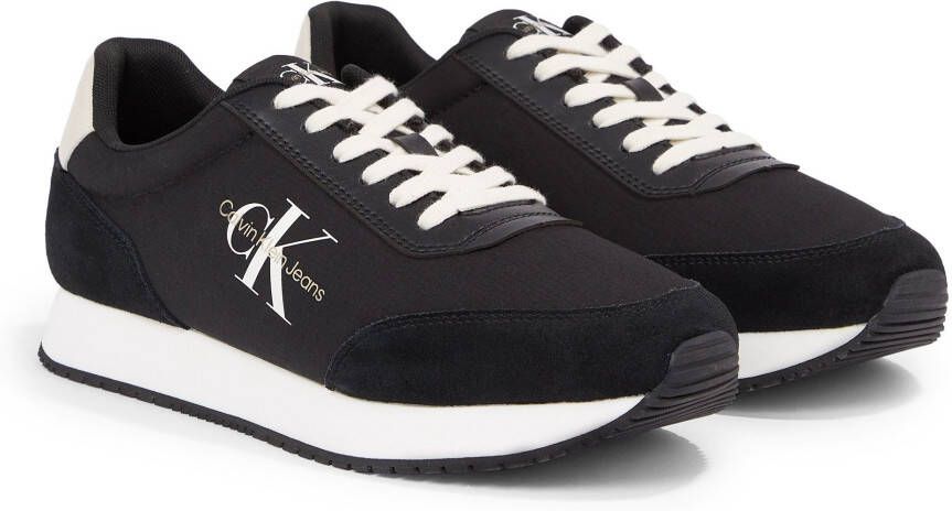 Calvin Klein Sneakers RETRO RUNNER LOW MIX MTL vrijetijdsschoen halfschoen veterschoen met plateauzool