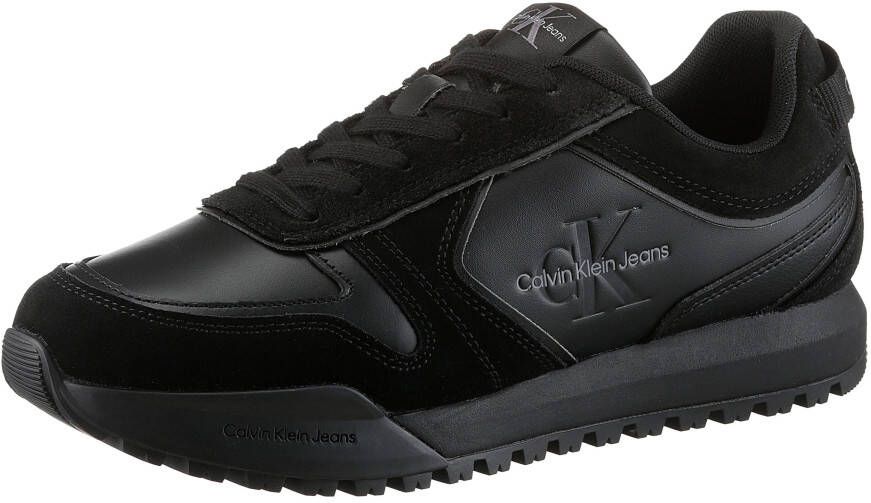 Calvin Klein Sneakers TOOTHY RUNNER IRREGULAR LINES lage schoen veterschoen vrijetijdssneaker in monochrome uitstraling