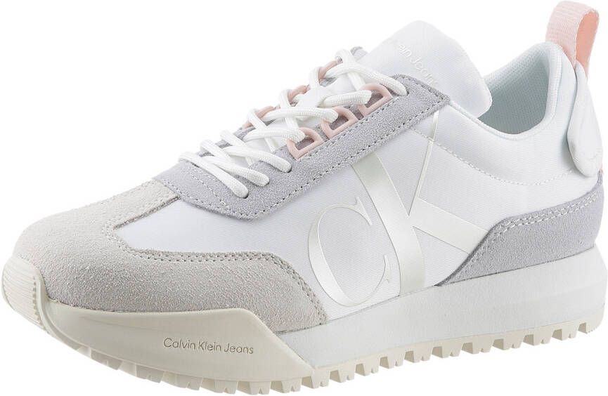 Calvin Klein Sneakers TOOTHY RUNNER LACEUP MIX PEARL met profielzool