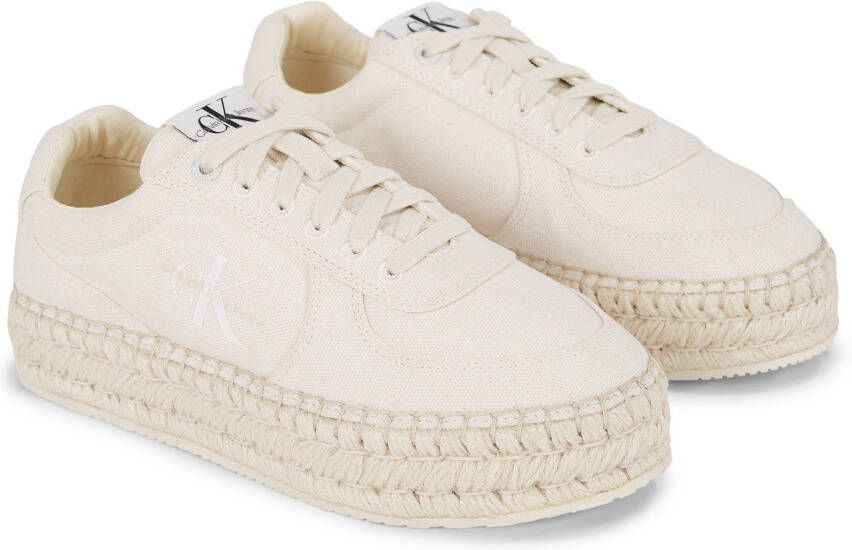 Calvin Klein Veterschoenen ESPADRILLE SNEAKER CS BTW met plateausool vrijetijdsschoen halfhoge schoen veterschoen