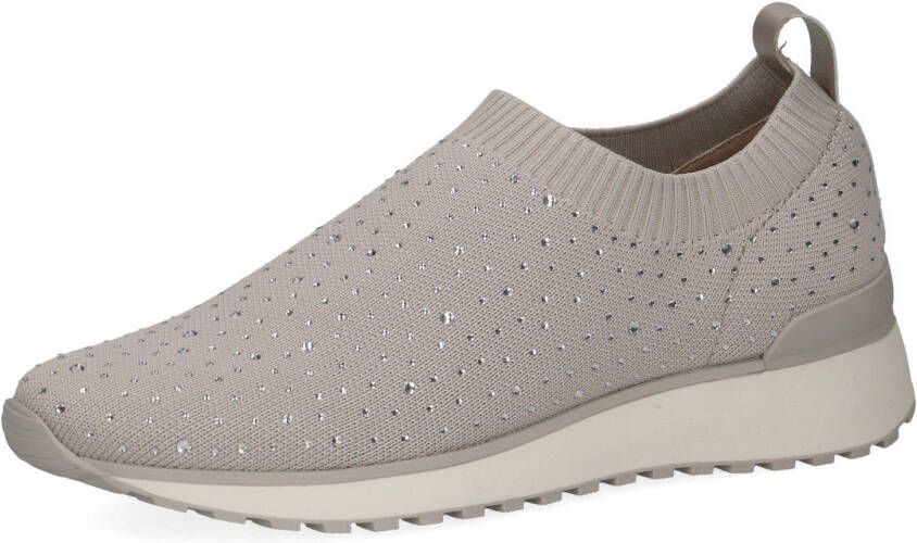 Caprice Slip-on sneakers slipper vrijetijdsschoen halfhoge schoen met fonkelende strass-steentjes