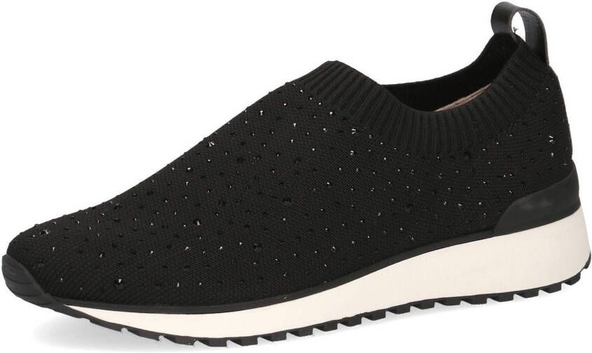 Caprice Slip-on sneakers slipper vrijetijdsschoen halfhoge schoen met fonkelende strass-steentjes