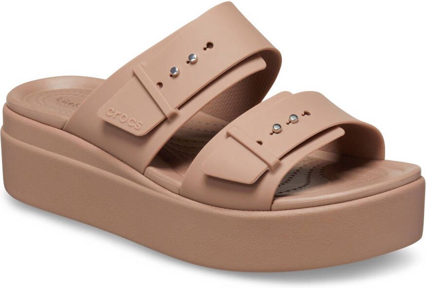 Crocs Slippers Brooklyn Low Wedge platform summer shoe slippers with buckle closure