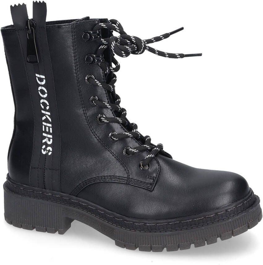 Dockers by Gerli Veterlaarzen Biker boots plateau laarzen met modieuze textielband