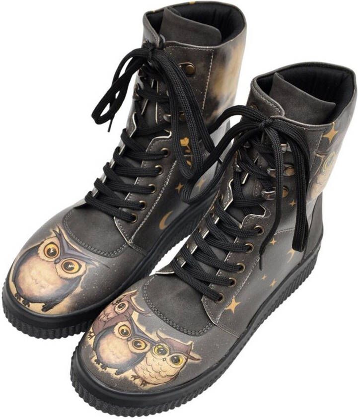 DOGO Hoge veterschoenen Future Boots Owl Family met leuk uilmotief