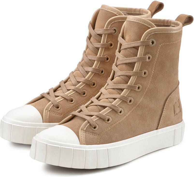 Elbsand Laarsjes van zacht leer high-top sneakers veterschoenen zomerlaarsjes