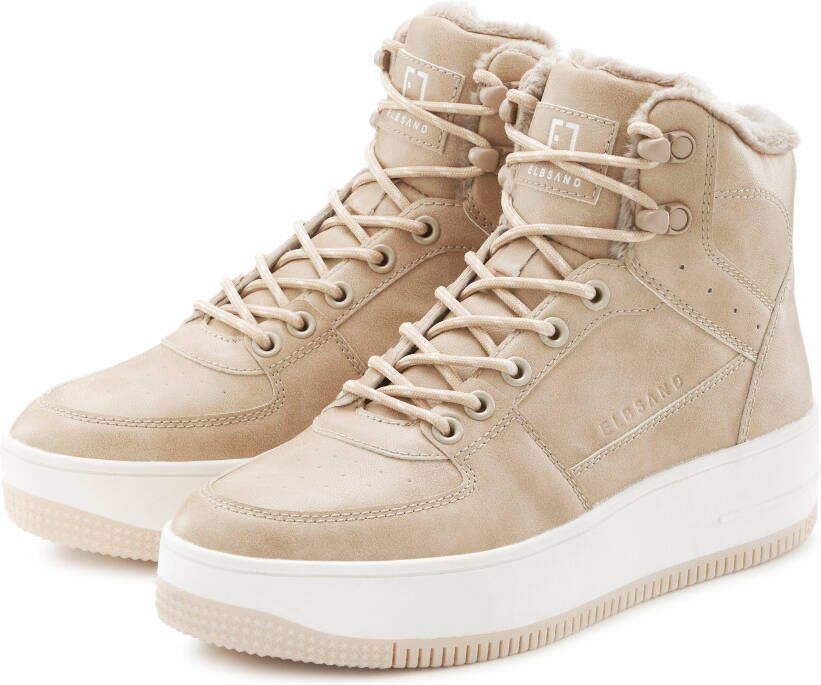 Elbsand Sneakers met knuffelig warm voering vrijetijdsschoen halbschoen high top sneaker