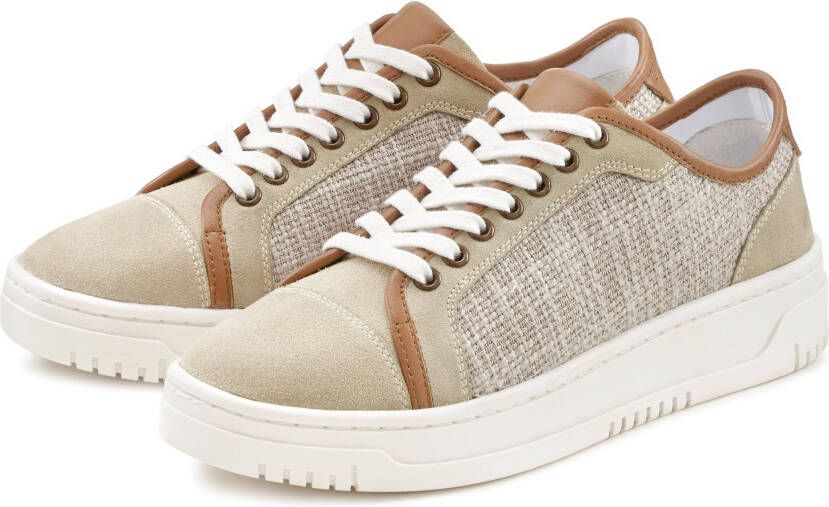 Elbsand Sneakers van leer met bastslook veterschoenen vrijetijdsschoenen