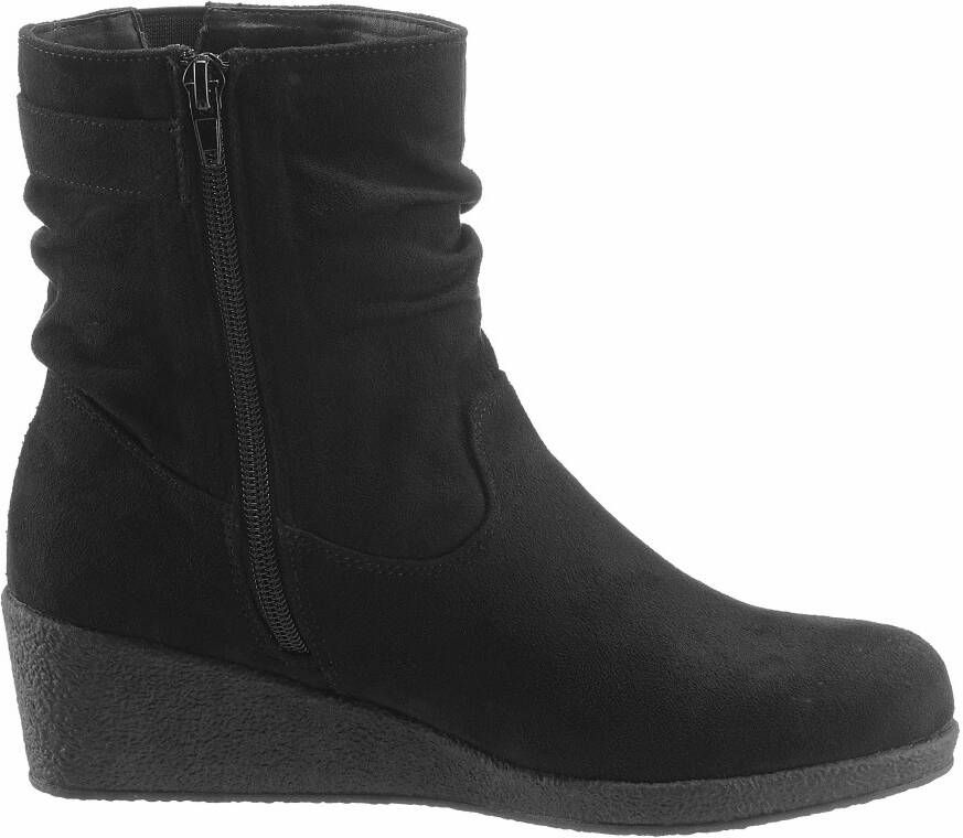 Aniston SHOES Laarsjes met sleehak keilboots casual enkellaars met slouchy schacht nieuwe collectie