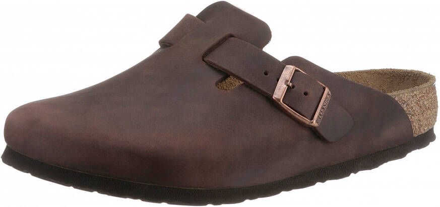 Birkenstock Pantoffels Boston NU oiled Habana met verstelbare gesp