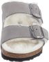 Birkenstock Arizona Shearling Slippers Stone Coin Narrow fit | Grijs | Suède - Thumbnail 186