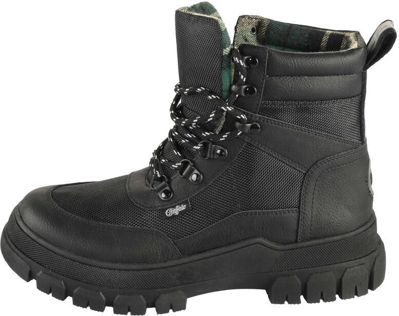 Buffalo Veterschoenen NOVA COM VEGAN enkellaars high top sneaker plateau hak met memory foam