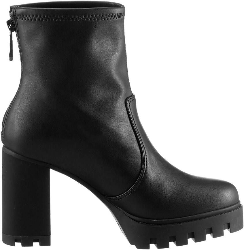 Calvin Klein Highheel-laarsjes HEEL PLATFORM ZIP BOOT MG NAPPA ankleboots enkellaars blokhak met hielrits