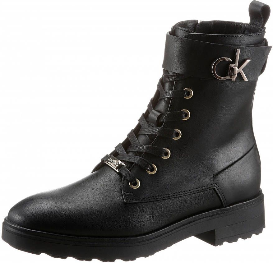 Calvin Klein Hoge veterschoenen met goudkleurige accenten