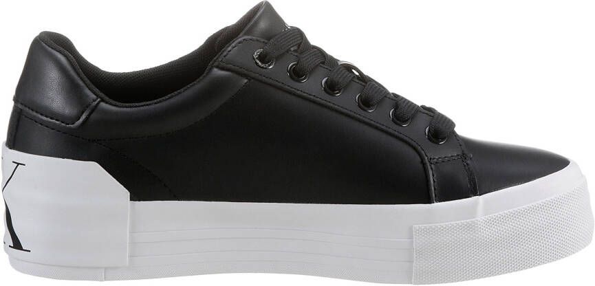 Calvin Klein Plateausneakers VULC FLATFORM BOLD LTH met logoprint opzij