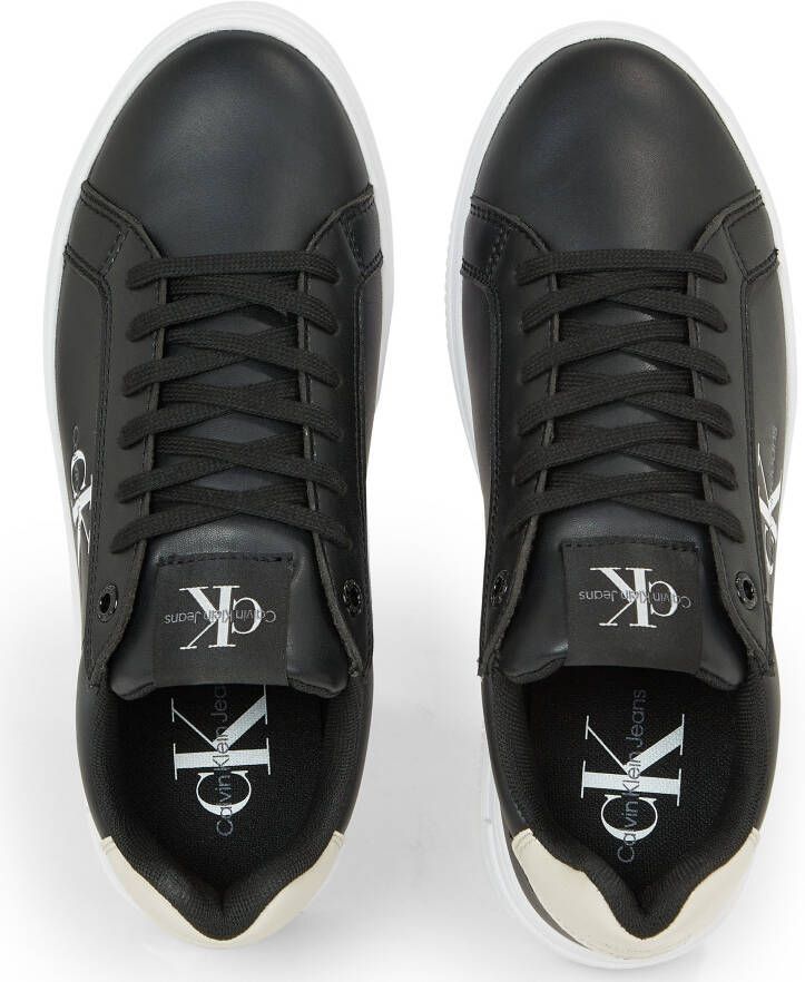 Calvin Klein Plateausneakers BOLD PLATF LOW LACE LTH ML MTL met zijlogo vrijetijdsschoen halve schoen veterschoen