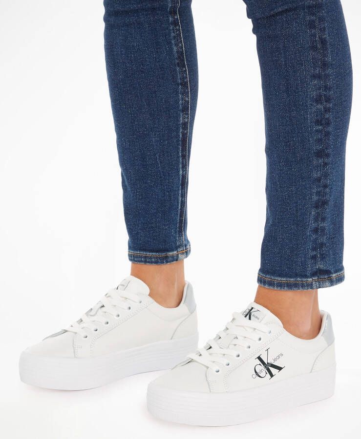 Calvin Klein Plateausneakers VULC FLATFORM LACEUP LTH vrijetijdsschoen halve schoen veterschoen met gepolsterde schacht