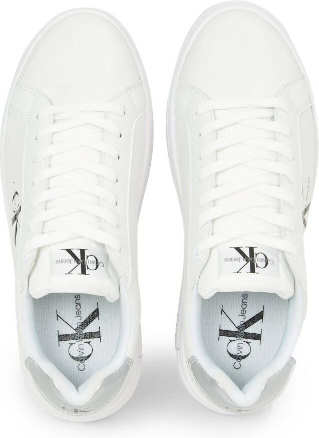 Calvin Klein Plateausneakers BOLD PLATF LOW LACE LTH ML MTL met zijlogo vrijetijdsschoen halve schoen veterschoen