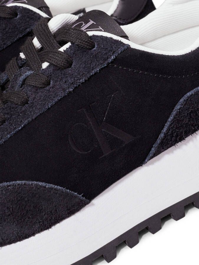 Calvin Klein Plateausneakers RUNNER LACEUP ML SUEDE freizeitschoen veterschoen halfschoen met zij ck-logo