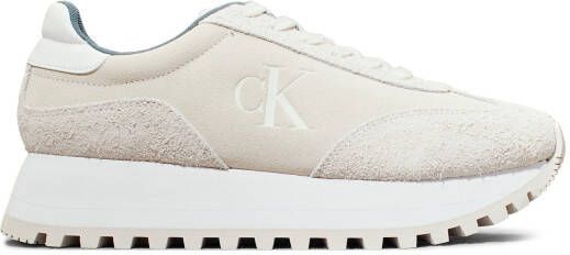 Calvin Klein Plateausneakers RUNNER LACEUP ML SUEDE freizeitschoen veterschoen halfschoen met zij ck-logo