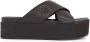 Calvin Klein Jeans Zwarte Cross Flatform Slippers Black Dames - Thumbnail 8